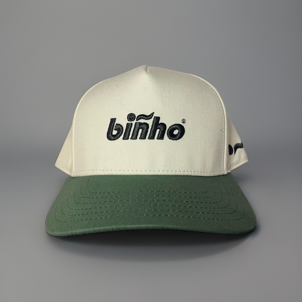 Binho Board Game Snapback Hat Green/White Two Tone Cap Deadstock Discontinued